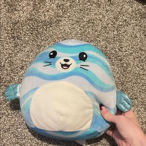 Blue and White Seal Plush Toy